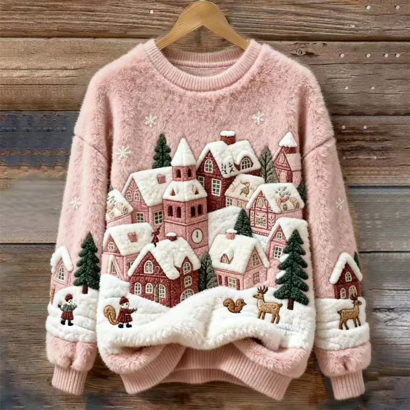 Christmas Village Plush Sweater - Image 6