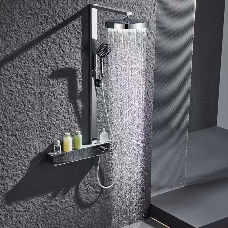 Chrome Rain Thermostatic Shower Set - Image 2