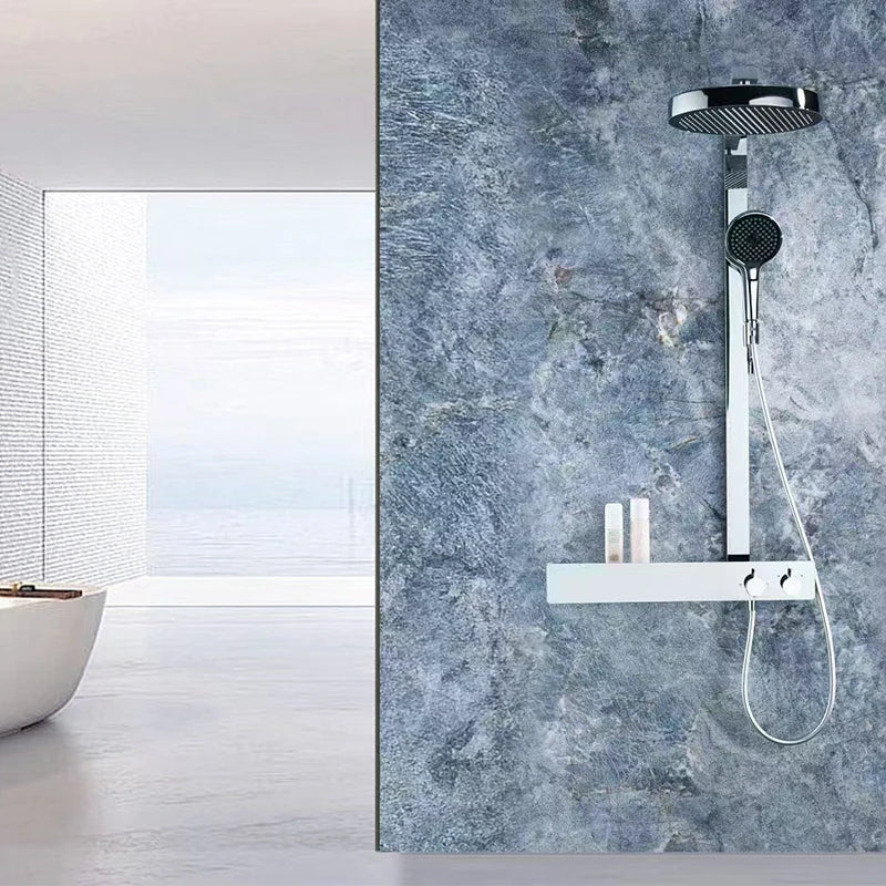 Chrome Rain Thermostatic Shower Set - Image 3