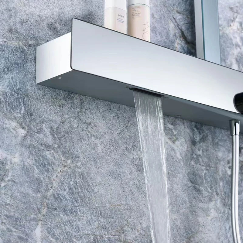 Chrome Rain Thermostatic Shower Set - Image 4