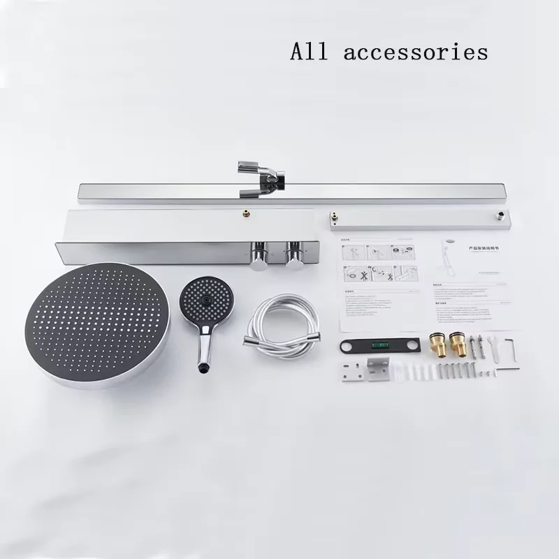 Chrome Rain Thermostatic Shower Set - Image 8
