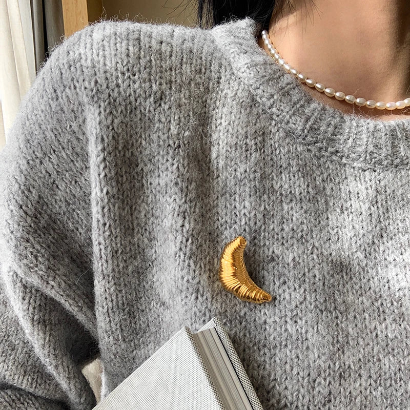Classic Croissant Accent Brooch - Image 4