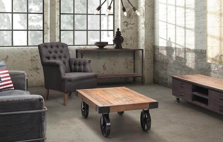 Classical Modern Fashion Wood and Iron Table - Image 3