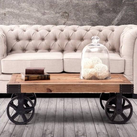 Classical Modern Fashion Wood and Iron Table - Image 4