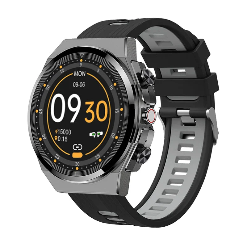 Classical Style Leather Built-in Bluetooth Headphones Smart Watch - Image 7