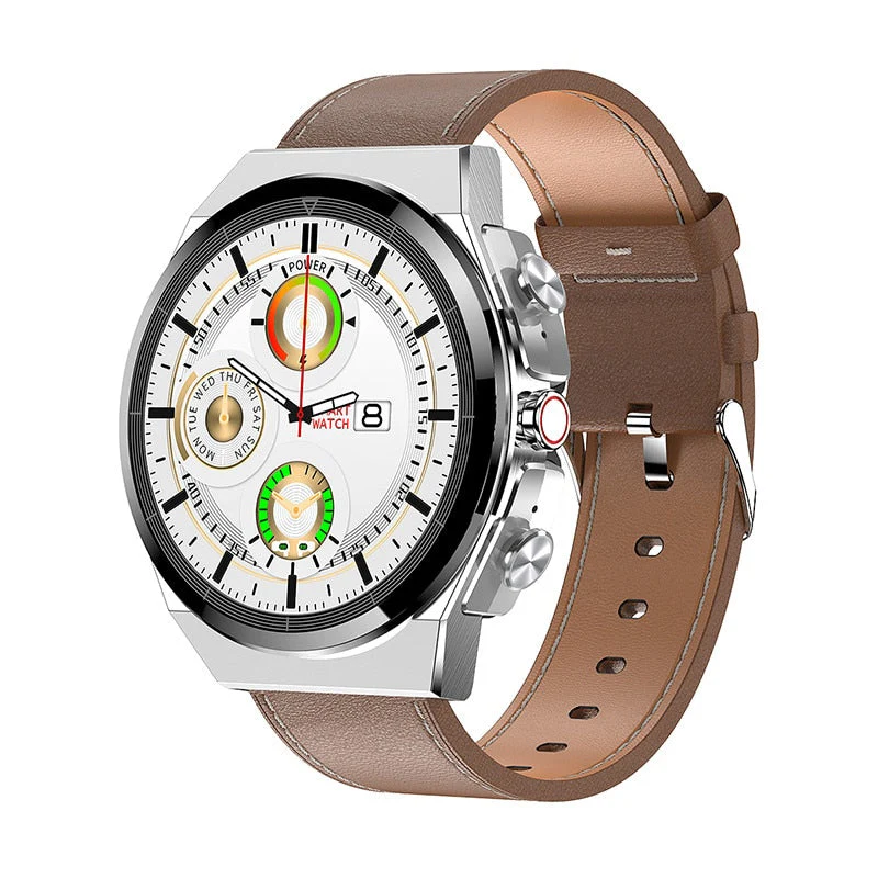 Classical Style Leather Built-in Bluetooth Headphones Smart Watch - Image 9