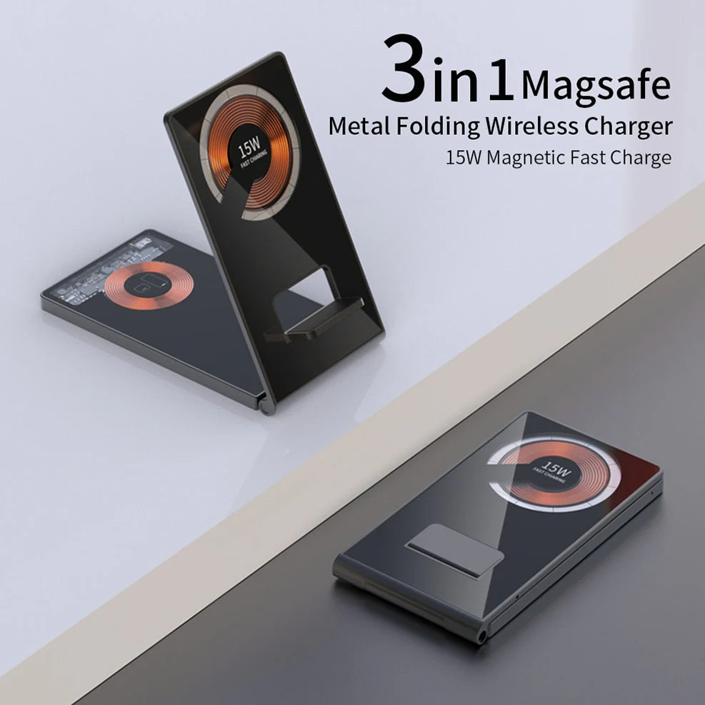 Clear Beam Foldable Magnetic Wireless Charger Stand - Image 3