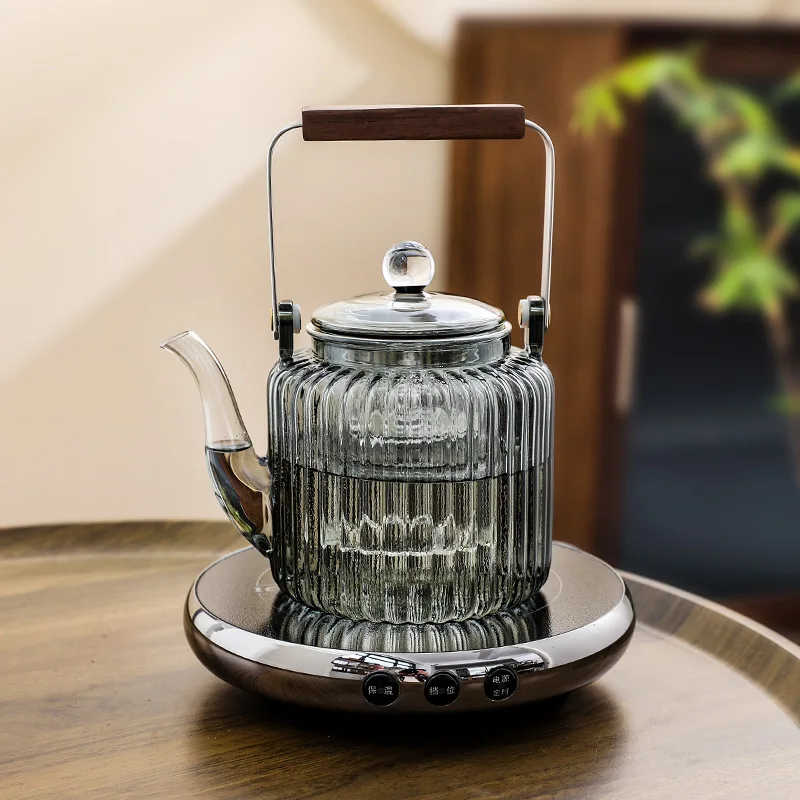 Clear Glass Electric Teapot Set - Image 4