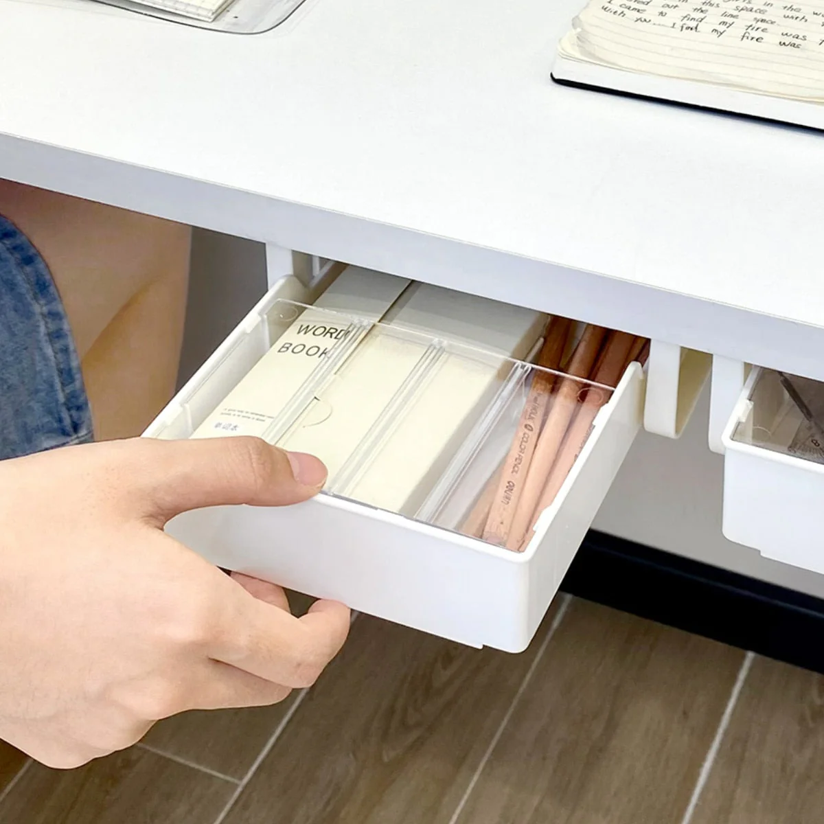 Clever Under Desk Hidden Sliding Drawer Organizer - Image 3