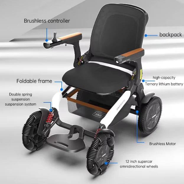 Climb Assist Lightweight Foldable Electric Mobility Wheelchair - Image 2