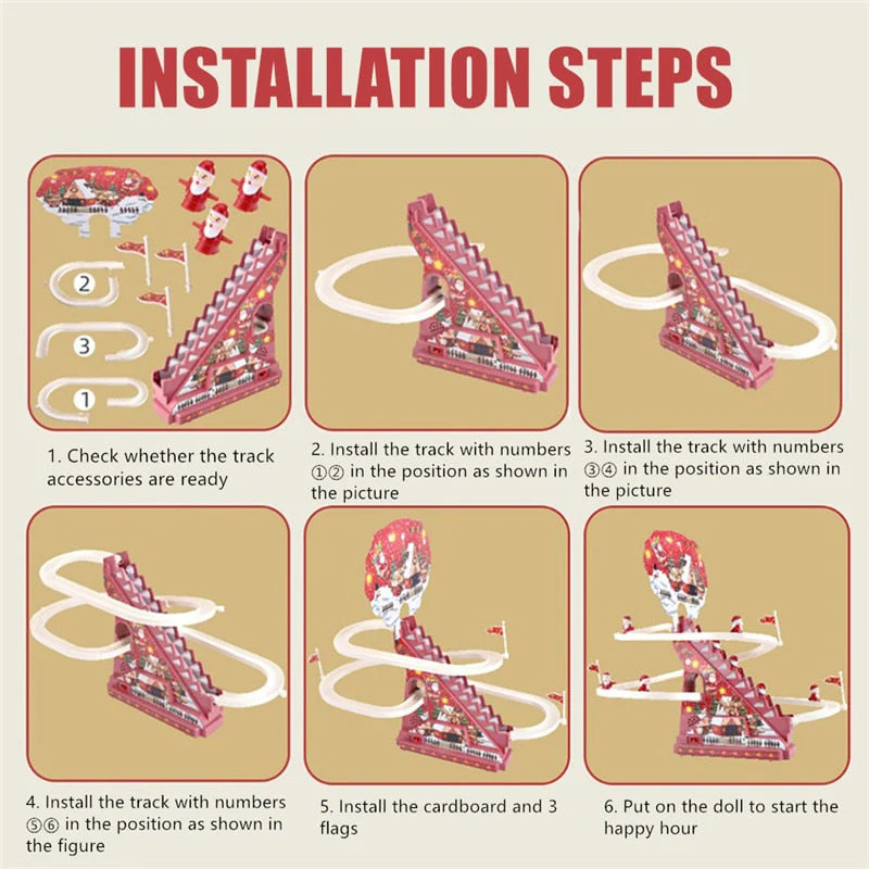 Climbing Santa Claus Race Track Toy Set - Image 4
