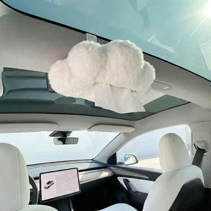 Cloud Shape Hanging Car Tissue Box - Image 3
