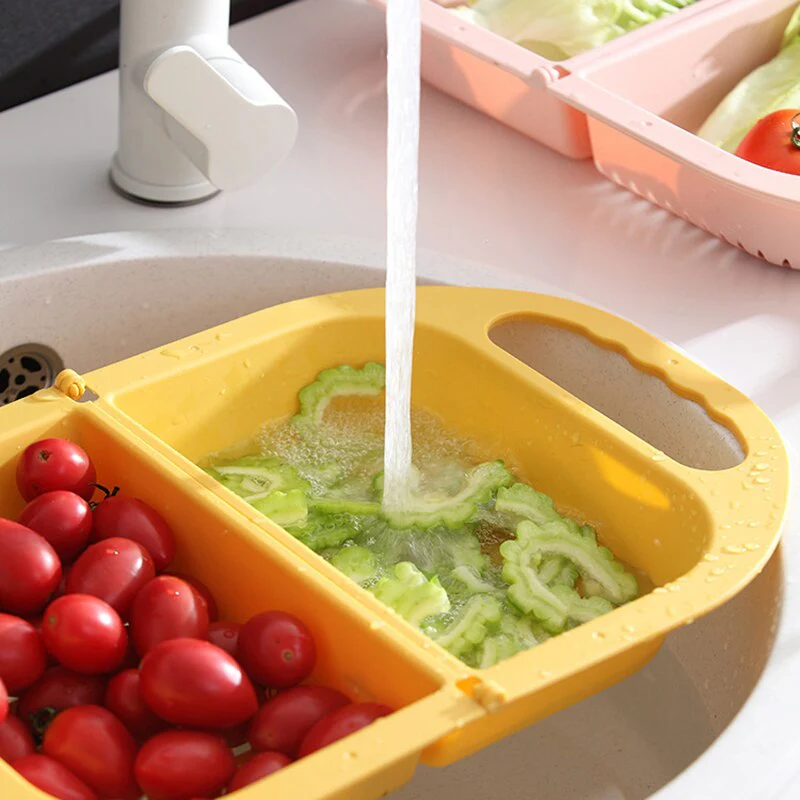 Collapsible Folding Fruit Vegetable Washing Drainer Basket - Image 2