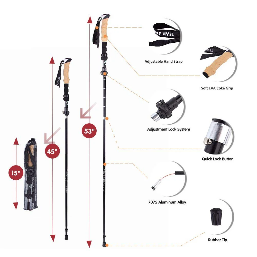 Collapsible Ultralight Telescopic Hiking Stick - Image 2