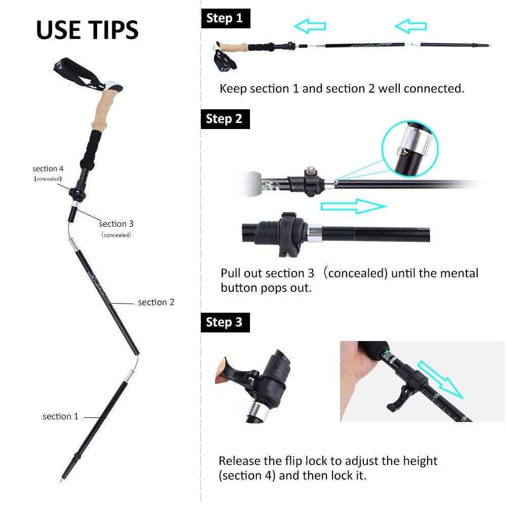 Collapsible Ultralight Telescopic Hiking Stick - Image 4