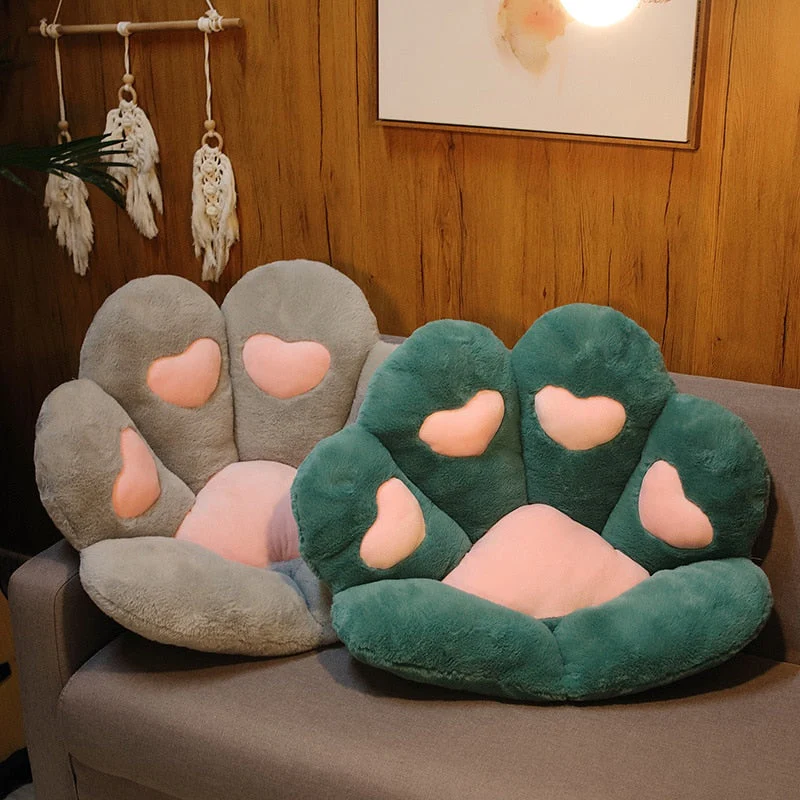 Colorful Cat Paw Plush Seat Cushion - Image 4