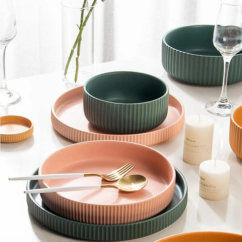 Colorful Ceramic Dinner Plate - Image 9