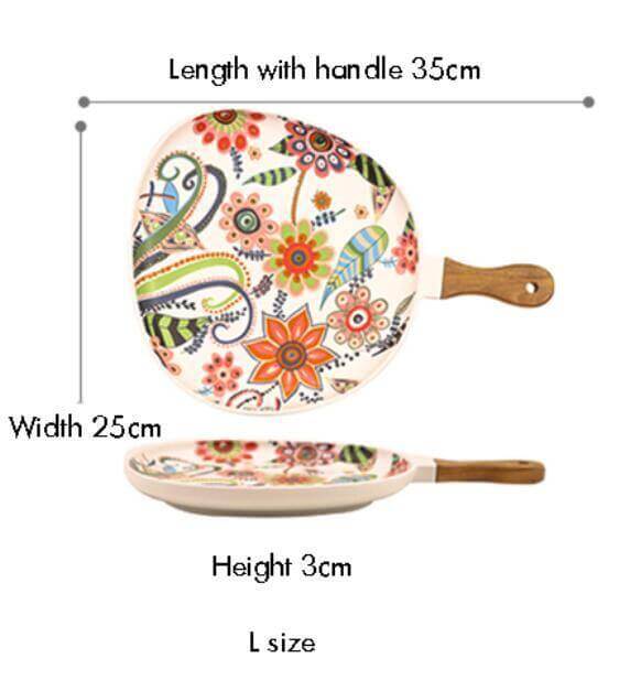 Colorful Ceramic Floral Pattern Serving Plate - Image 3