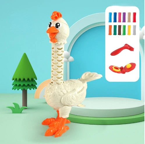Colorful DIY Silly Feathered Chicken Toy - Image 3