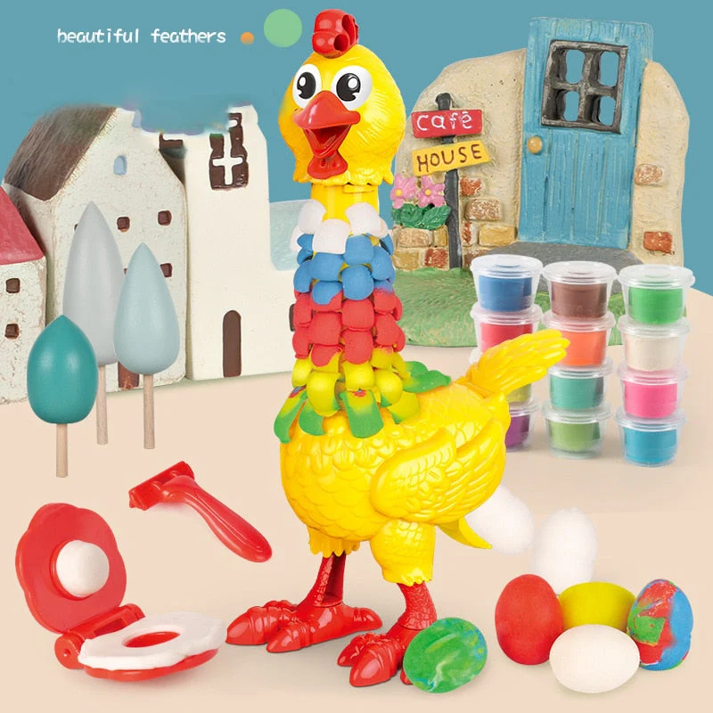 Colorful DIY Silly Feathered Chicken Toy - Image 4