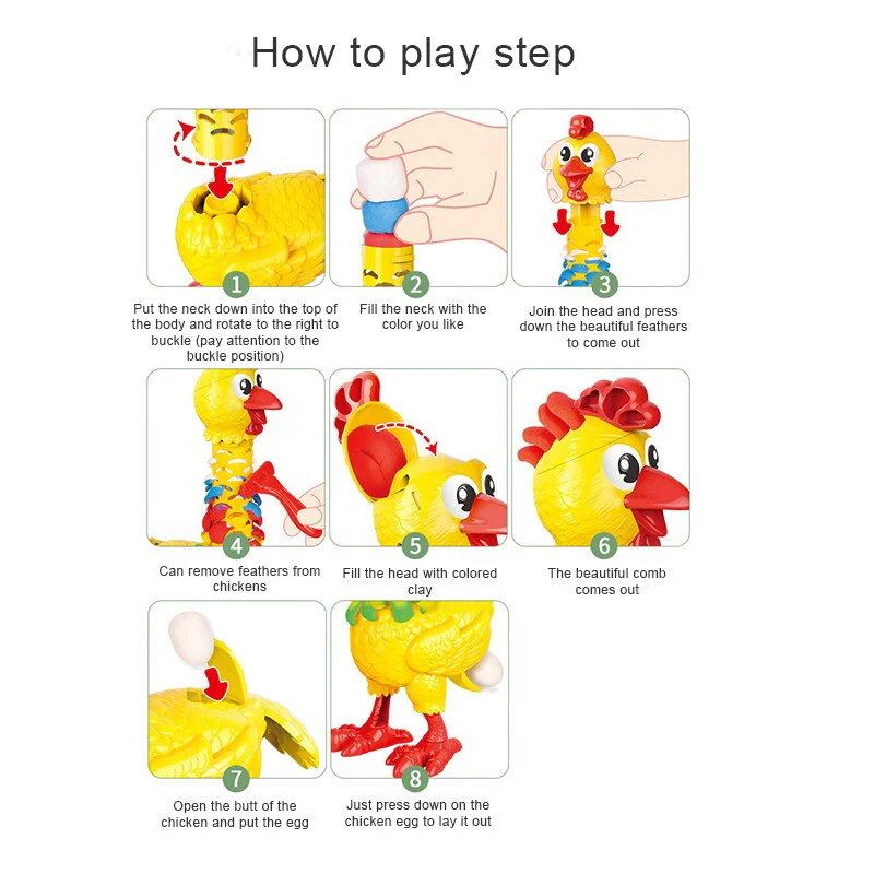 Colorful DIY Silly Feathered Chicken Toy - Image 7