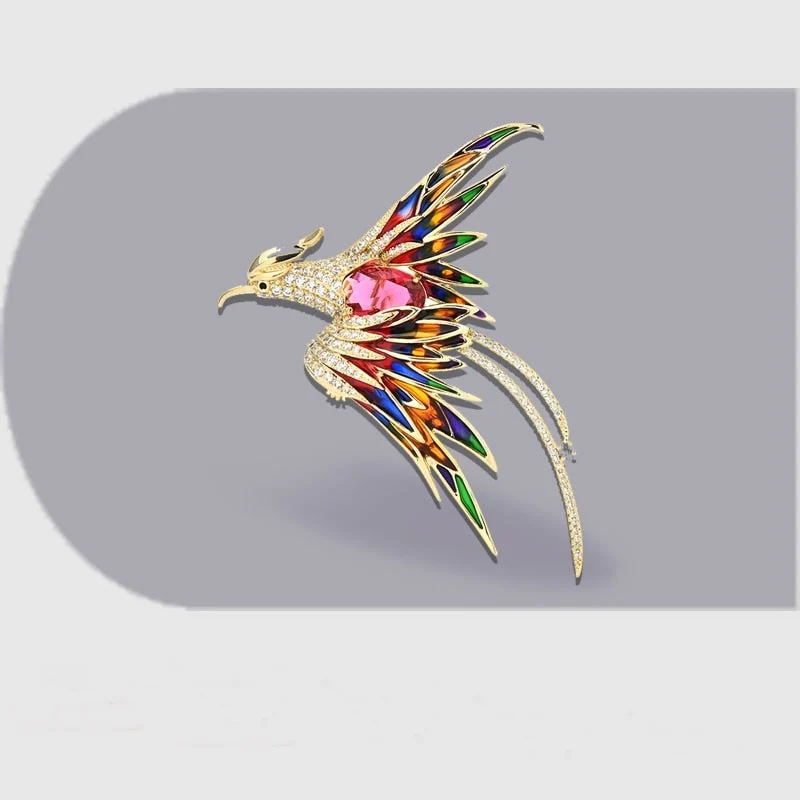 Colorful Flying Phoenix Brooches - Image 2