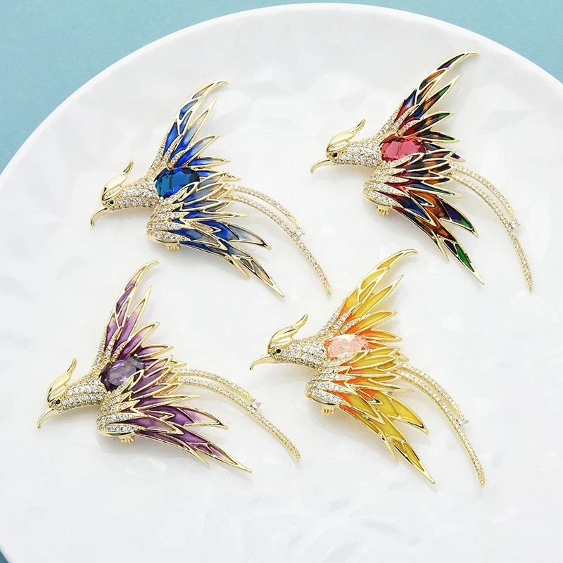 Colorful Flying Phoenix Brooches - Image 8