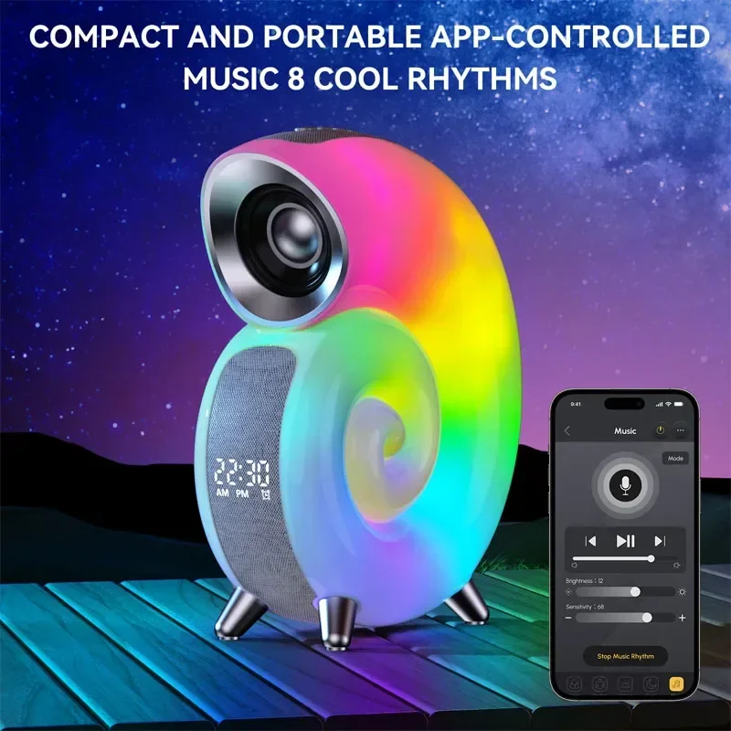 Colorful Sea Shell LED Bluetooth Smart Speaker - Image 2