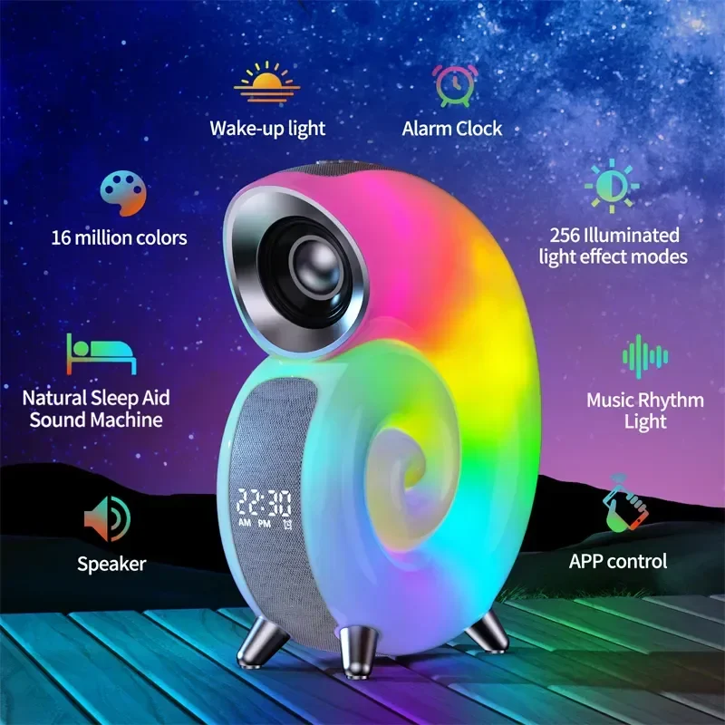 Colorful Sea Shell LED Bluetooth Smart Speaker - Image 6