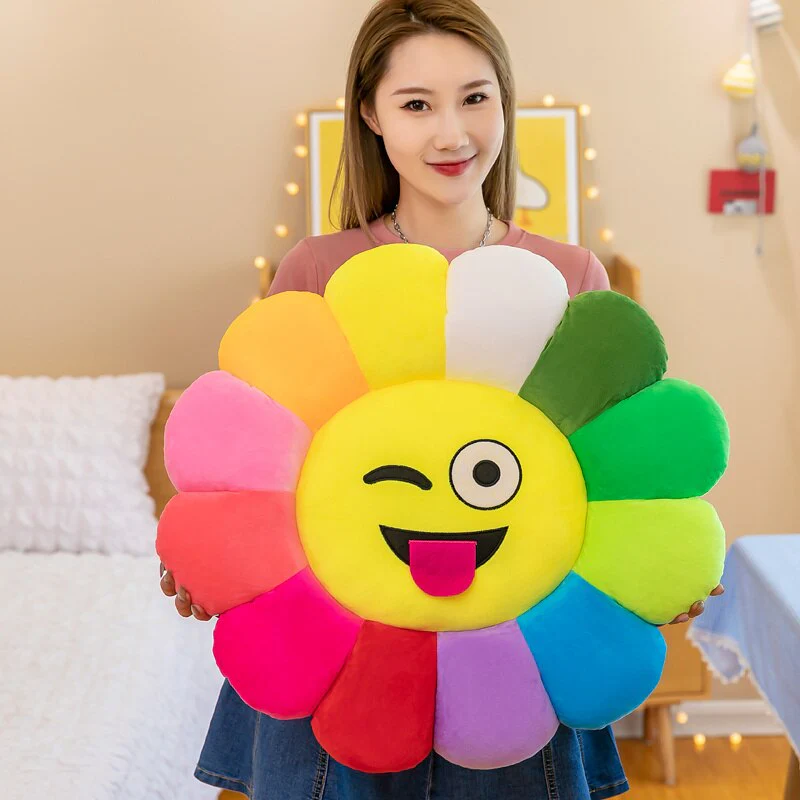 Colorful Sunflower Plush Comfy Seat Cushion - Image 3