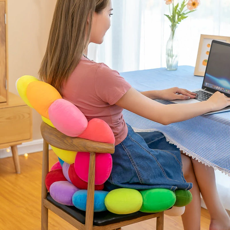 Colorful Sunflower Plush Comfy Seat Cushion - Image 4