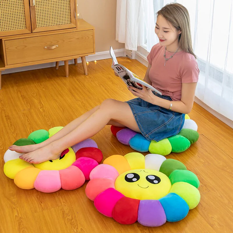 Colorful Sunflower Plush Comfy Seat Cushion - Image 6