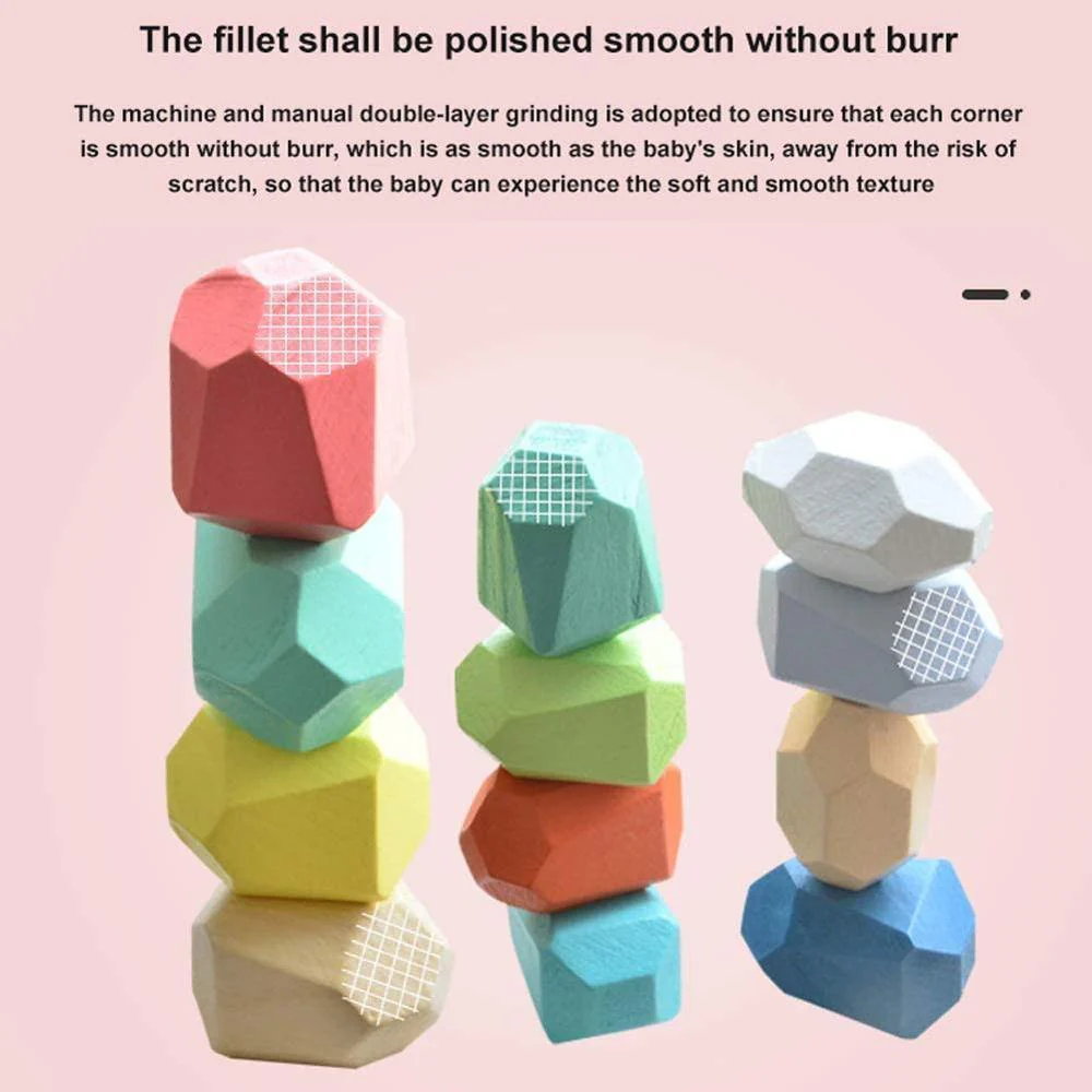 Colorful Wooden Stone Kids Intelligent Stacking Game - Image 12