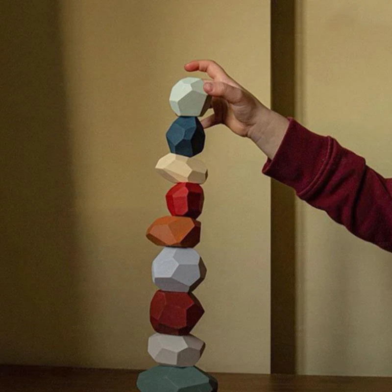 Colorful Wooden Stone Kids Intelligent Stacking Game - Image 14