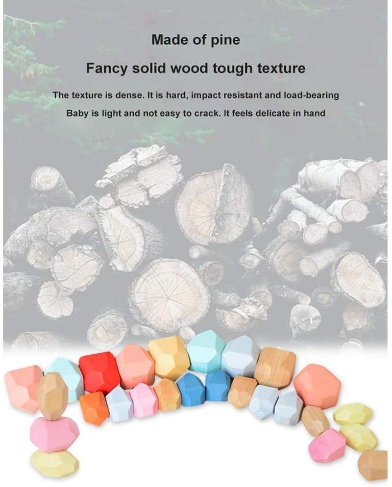 Colorful Wooden Stone Kids Intelligent Stacking Game - Image 15