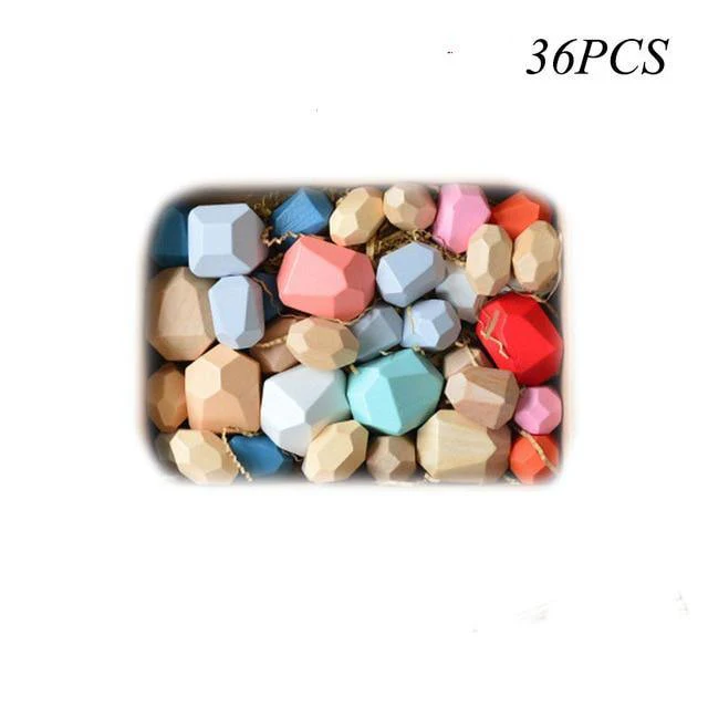 Colorful Wooden Stone Kids Intelligent Stacking Game - Image 20