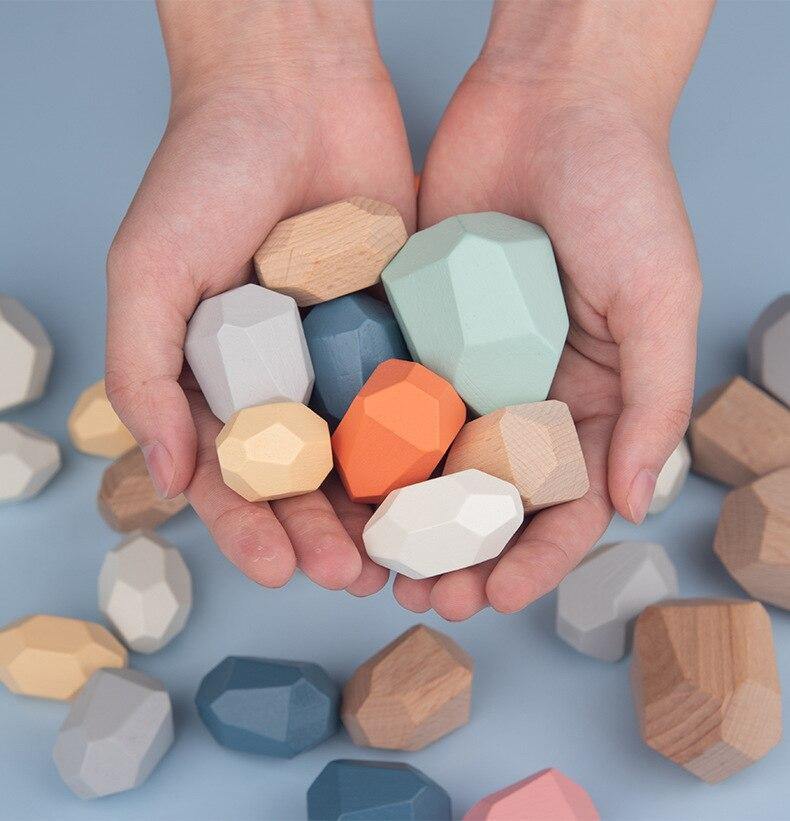 Colorful Wooden Stone Kids Intelligent Stacking Game - Image 3