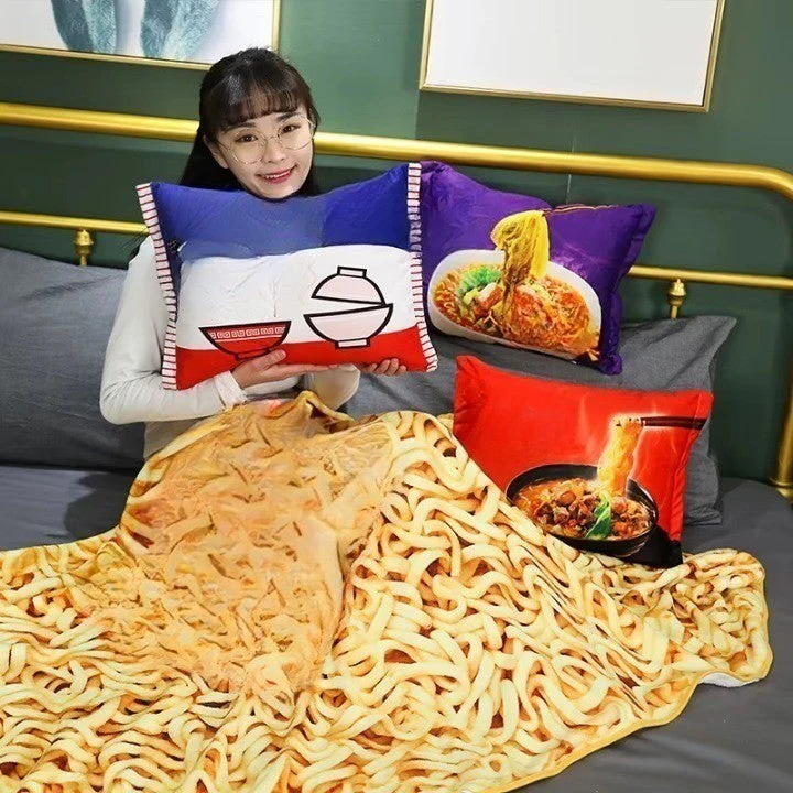 Comfort Food Noodle Snuggle Throw Blanket - Image 2