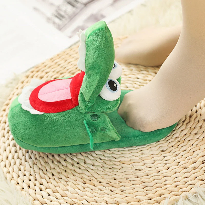 Comfy Crocodile Plush Slippers - Image 2