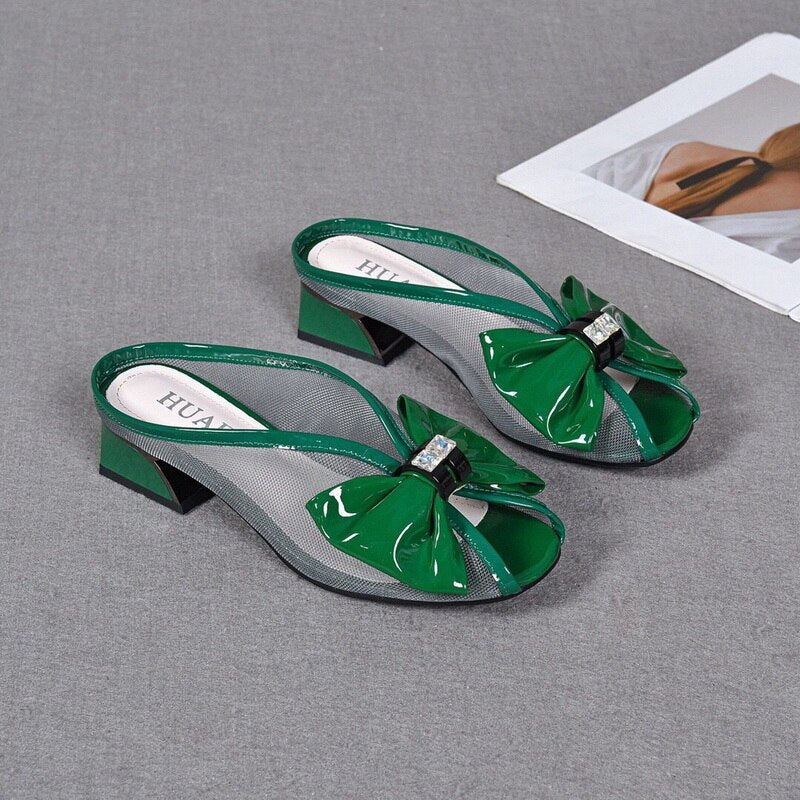 Comfy Walk Bowtie Small Sandal Heels - Image 6