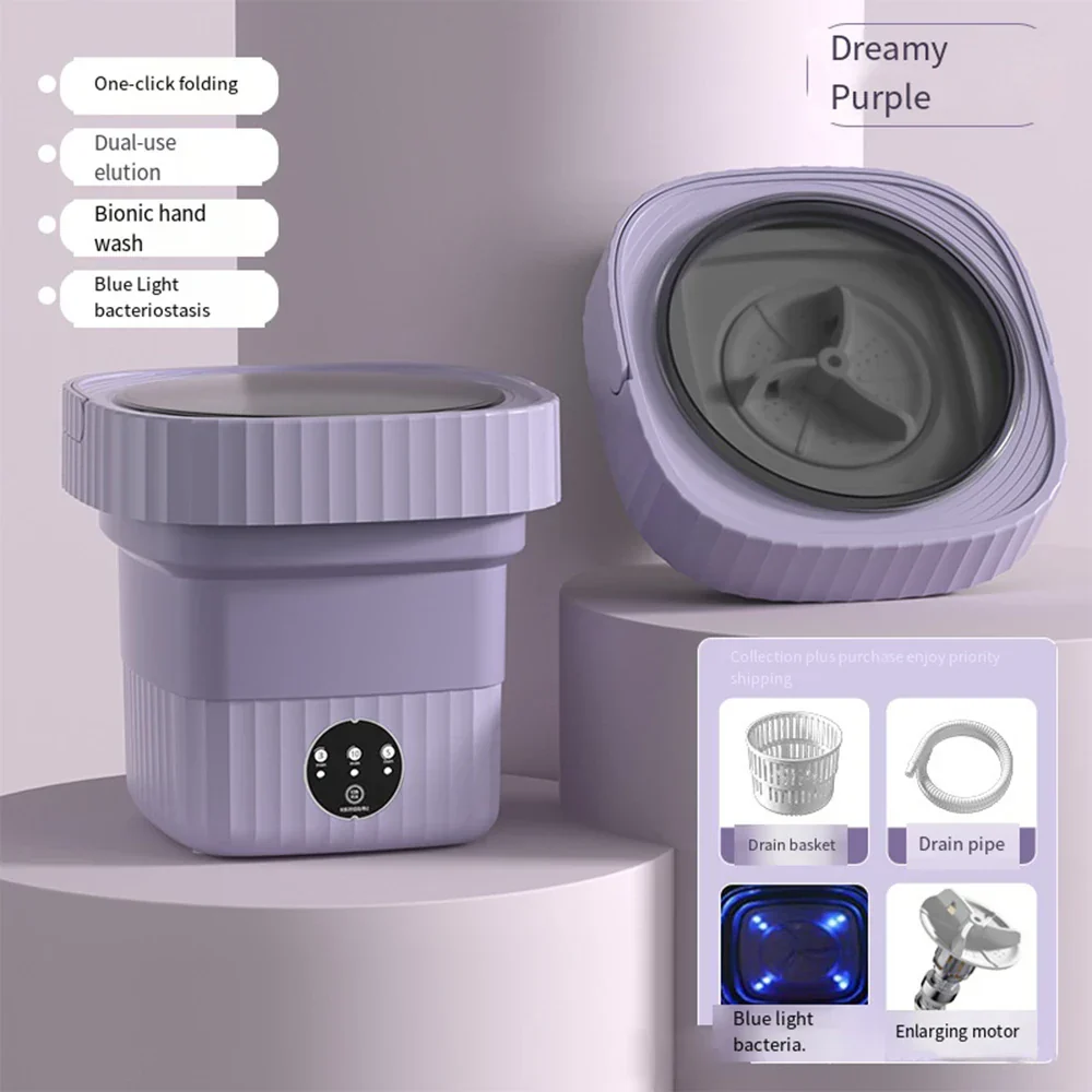 Compact Folding Ultrasonic Travel Laundry Washing Machine - Image 12