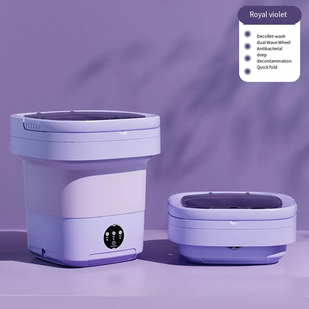 Compact Folding Ultrasonic Travel Laundry Washing Machine - Image 8