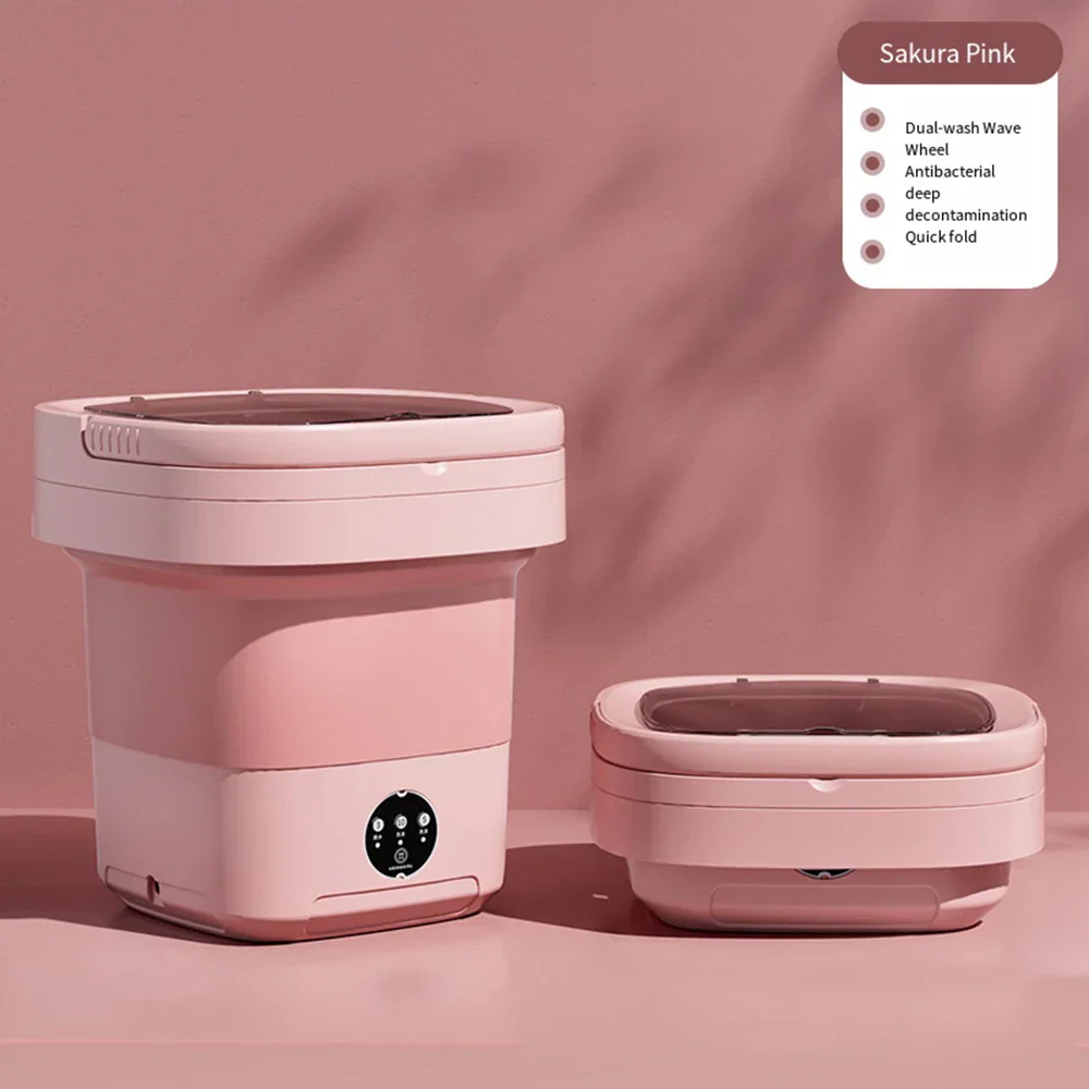 Compact Folding Ultrasonic Travel Laundry Washing Machine - Image 9