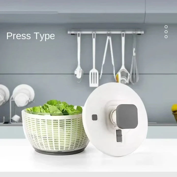 Compact One-Hand Spin Salad Spinner Dryer Bowl - Image 3