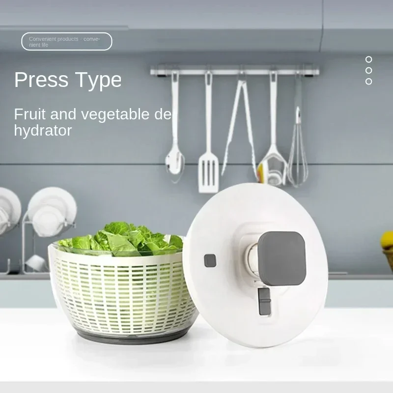 Compact One-Hand Spin Salad Spinner Dryer Bowl - Image 5