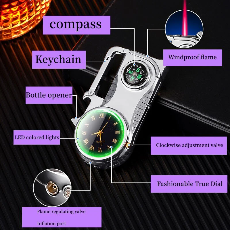 Compass Fire Camping Windproof Lighter Watch - Image 3