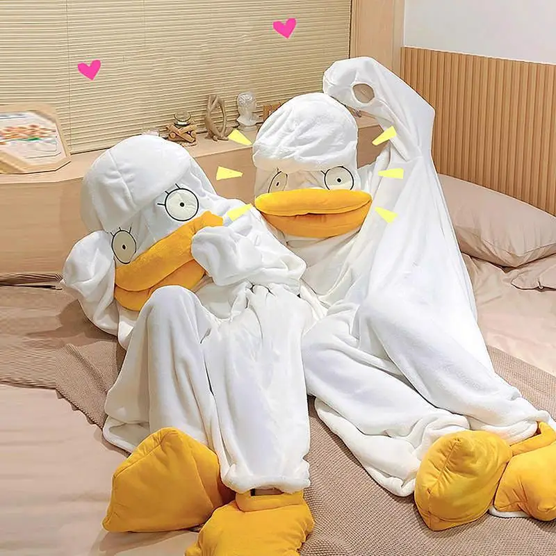 Confused Duck Warm Adult Pajamas Costume - Image 3