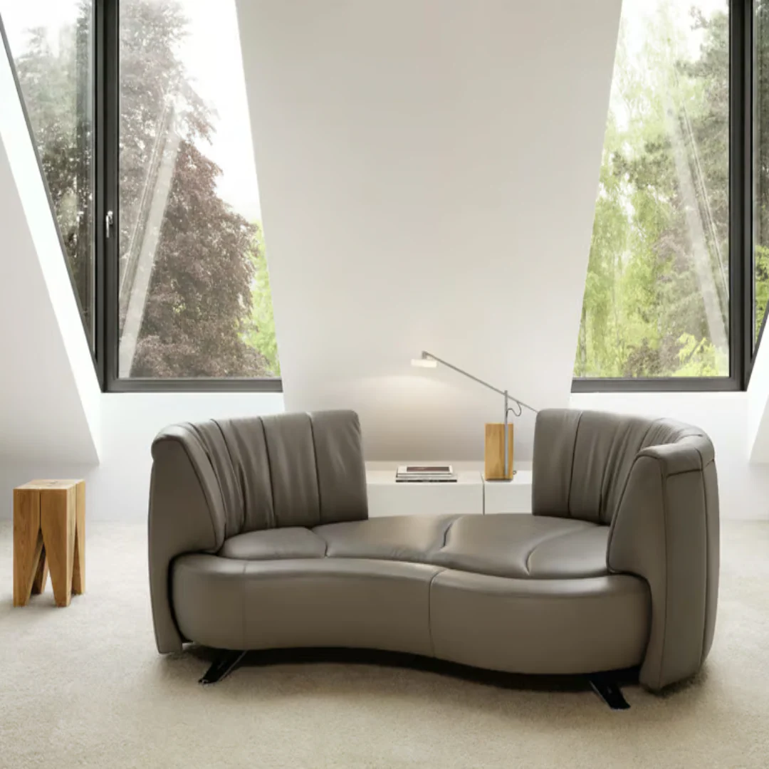 Contemporary Wave Premium Leather Italian Adjustable Sofa - Image 2