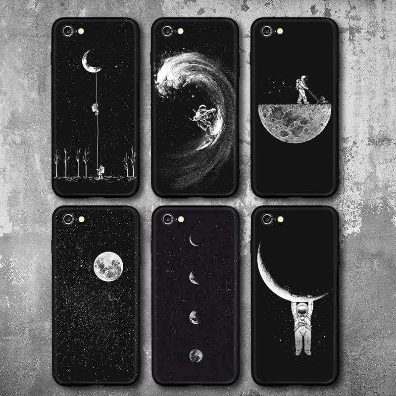 Cool Space Moon Astronaut Iphone Case - Image 2