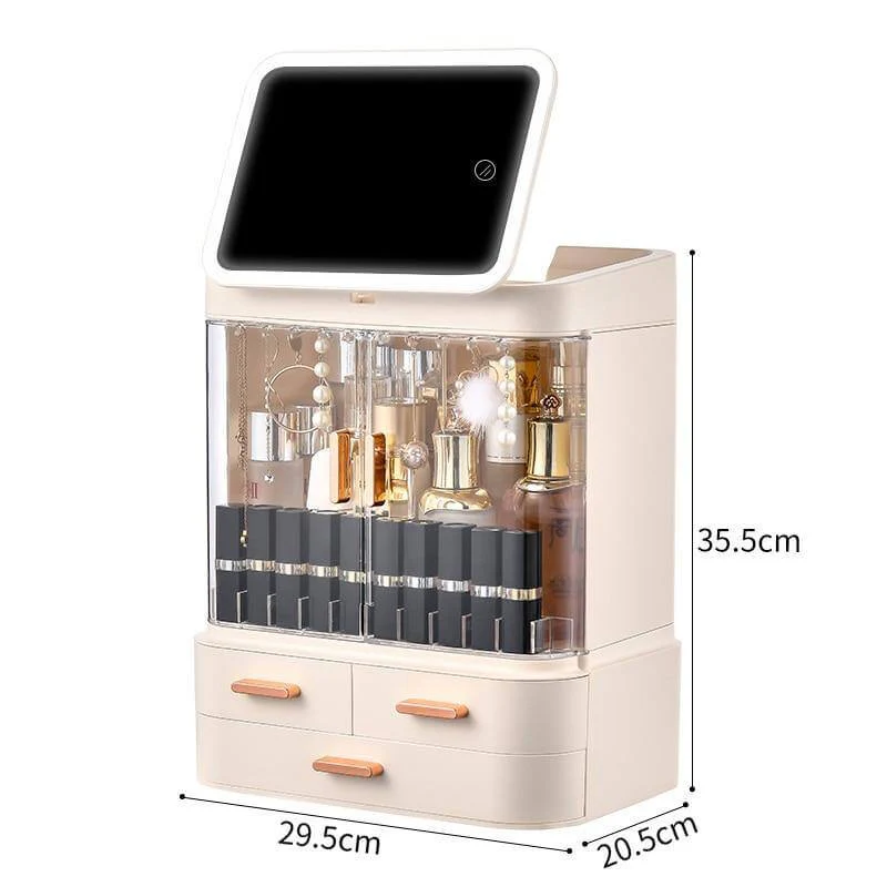 Cosmetic Make-up Jewelry Organizer with Led Lighted Mirror - Image 16